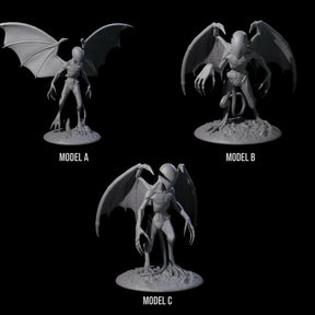 Three Haunting Nightgaunts Miniature for Dungeons and Dragons, Pathfinder or other TTRPGs