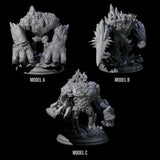 Three Hulking Elemental Golems Miniature for Dungeons and Dragons, Pathfinder or other TTRPGs