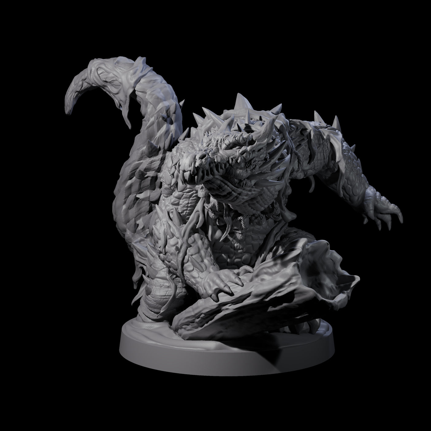 Three Hulking Lizardfolk Brutes Miniature for Dungeons and Dragons, Pathfinder or other TTRPGs