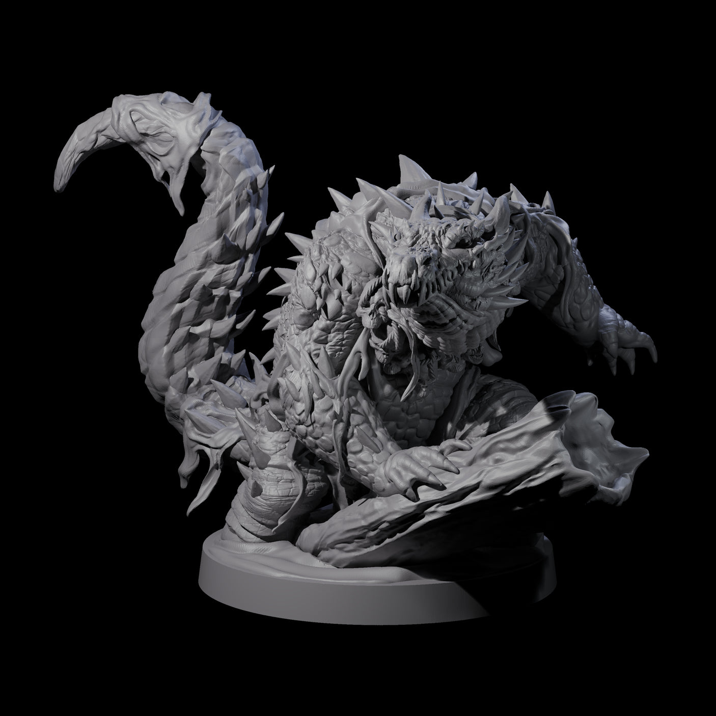 Three Hulking Lizardfolk Brutes Miniature for Dungeons and Dragons, Pathfinder or other TTRPGs