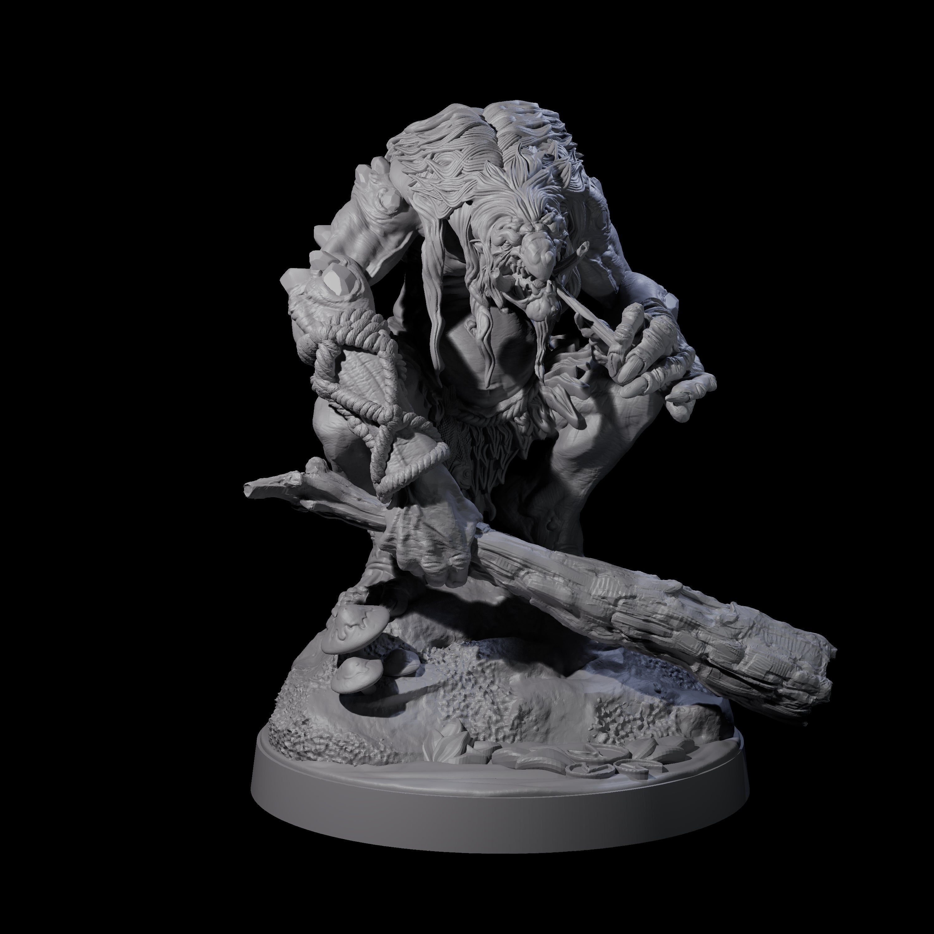 Three Hunch Back Trolls Miniature for Dungeons and Dragons, Pathfinder or other TTRPGs