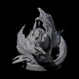 Three Hunched Young Black Dragons Miniature for Dungeons and Dragons, Pathfinder or other TTRPGs