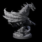 Three Hunched Young Black Dragons Miniature for Dungeons and Dragons, Pathfinder or other TTRPGs