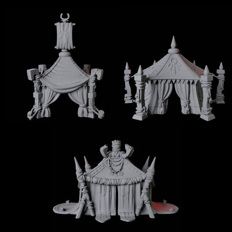 Three Jousting Tents Miniature for Dungeons and Dragons, Pathfinder or other TTRPGs