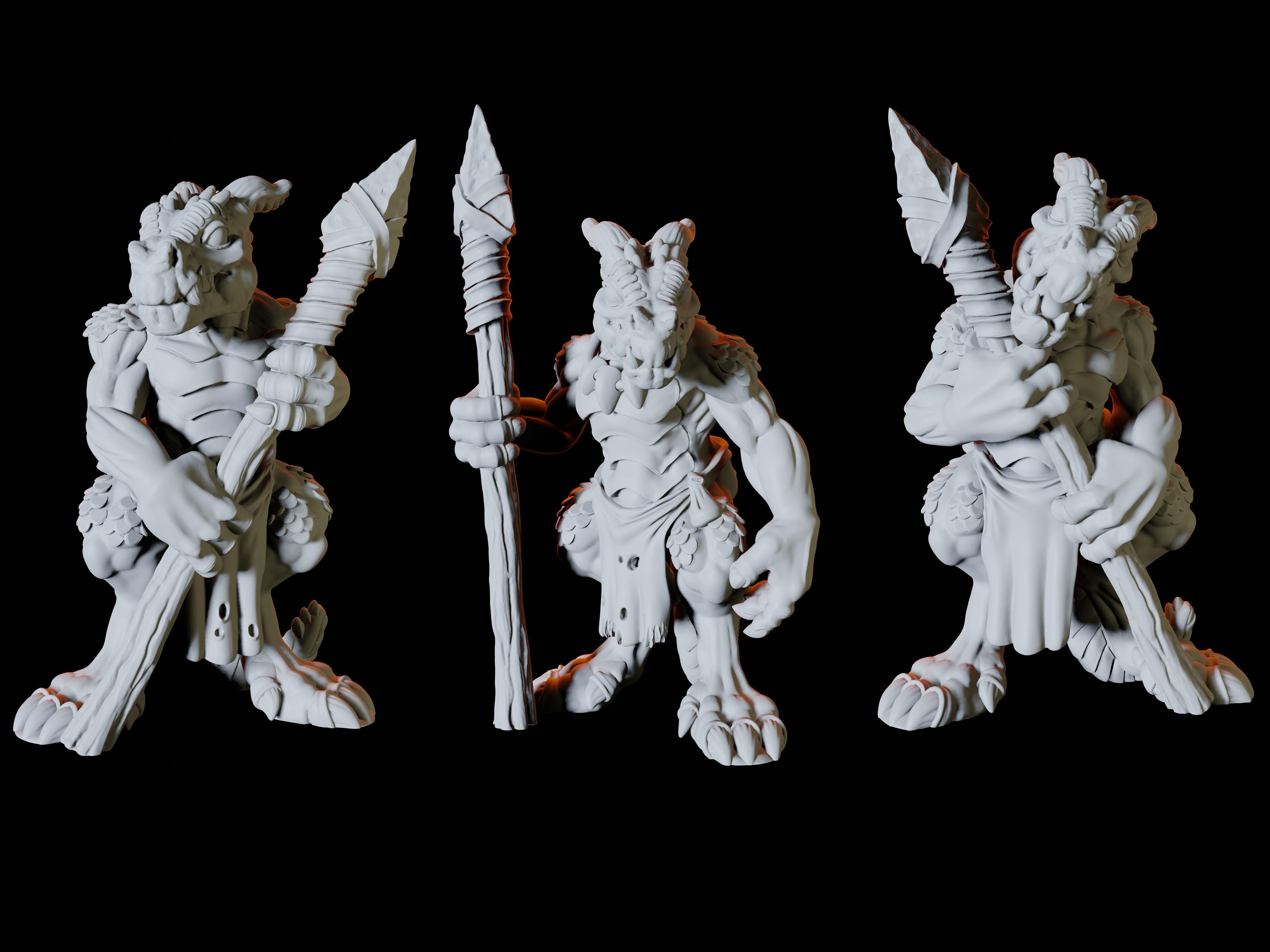 Three Kobold Spearmen Miniatures for Dungeons and Dragons - Myth Forged