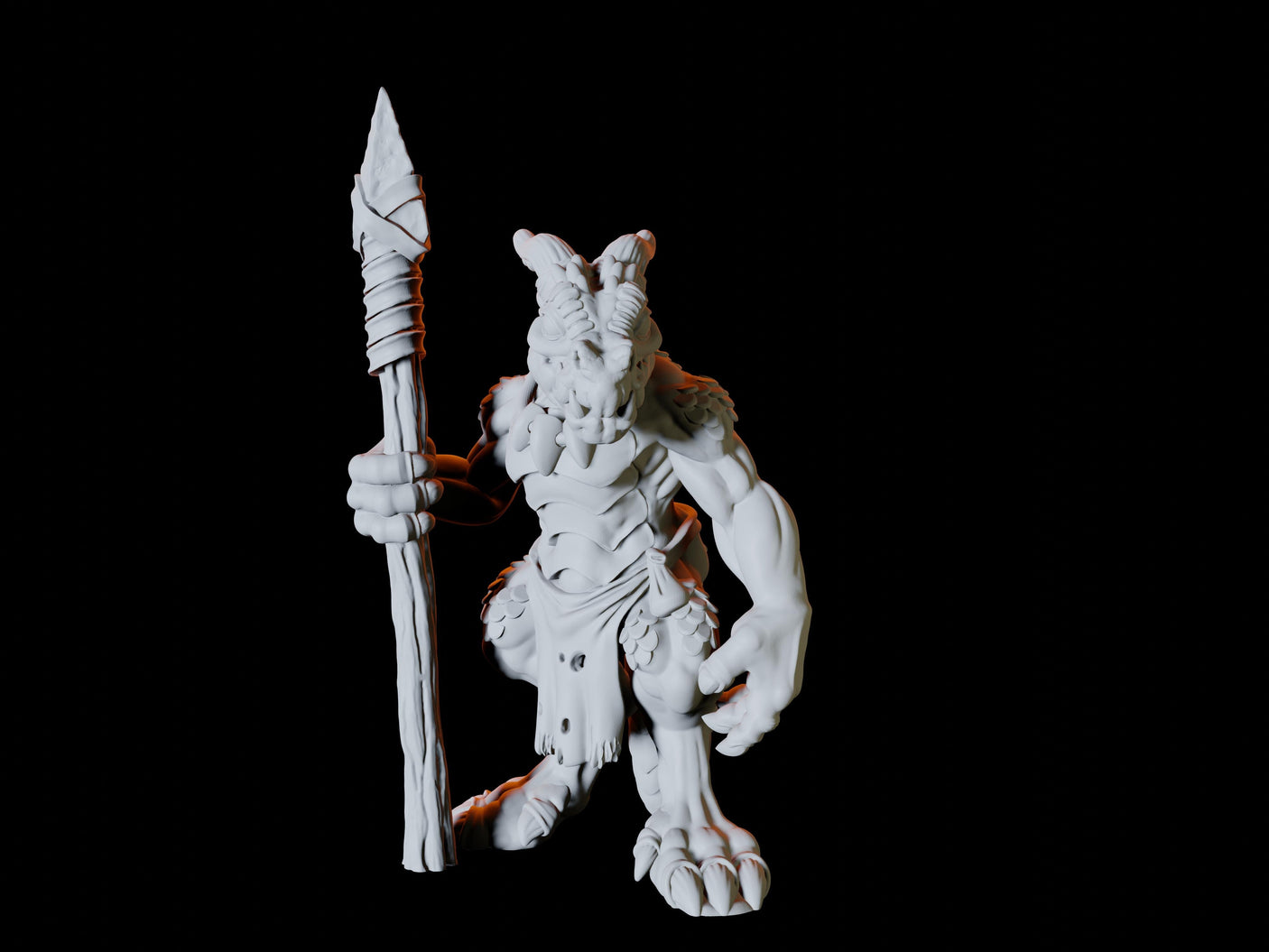 Three Kobold Spearmen Miniature for Dungeons and Dragons, Pathfinder or other TTRPGs