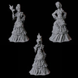 Three Ladies - Masquerade Ball Miniature for Dungeons and Dragons, Pathfinder or other TTRPGs