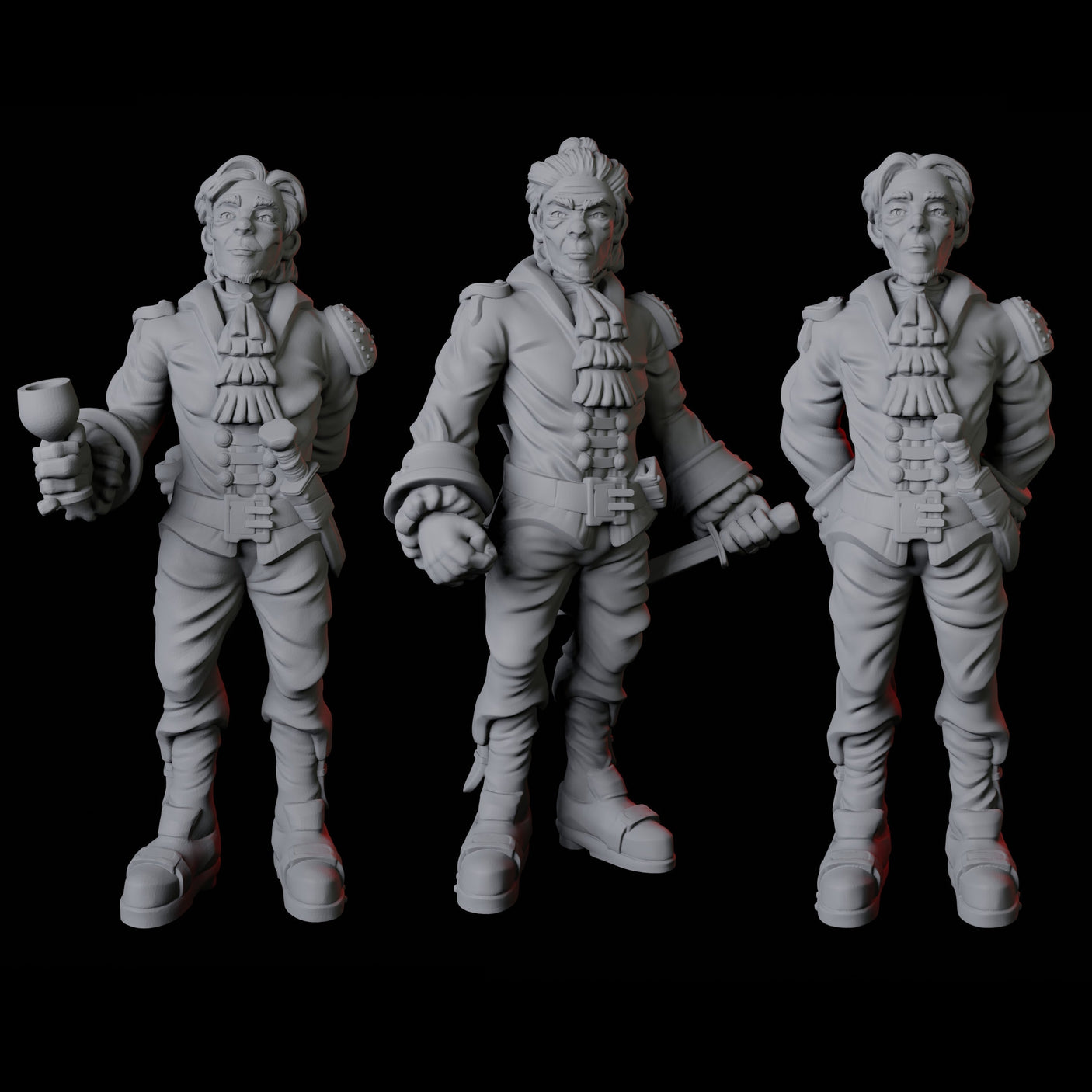 Three Lords - Masquerade Ball Miniature for Dungeons and Dragons, Pathfinder or other TTRPGs
