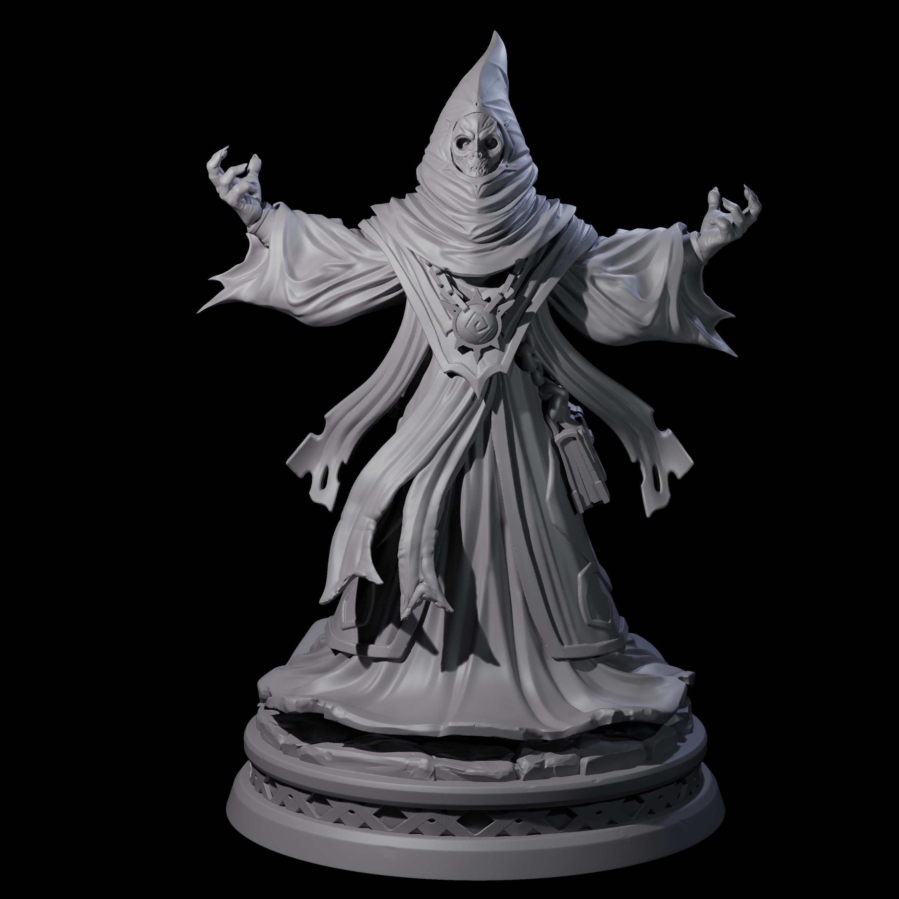 Three Masked Robed Cultists Miniature for Dungeons and Dragons, Pathfinder or other TTRPGs