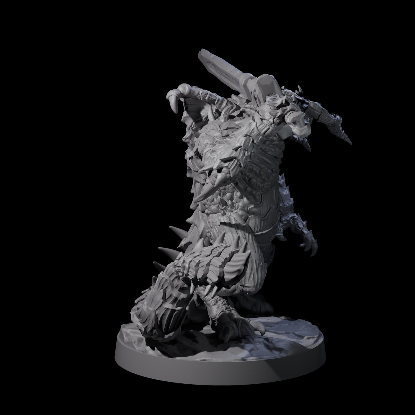Three Massive Dragon Ogres Miniature for Dungeons and Dragons, Pathfinder or other TTRPGs
