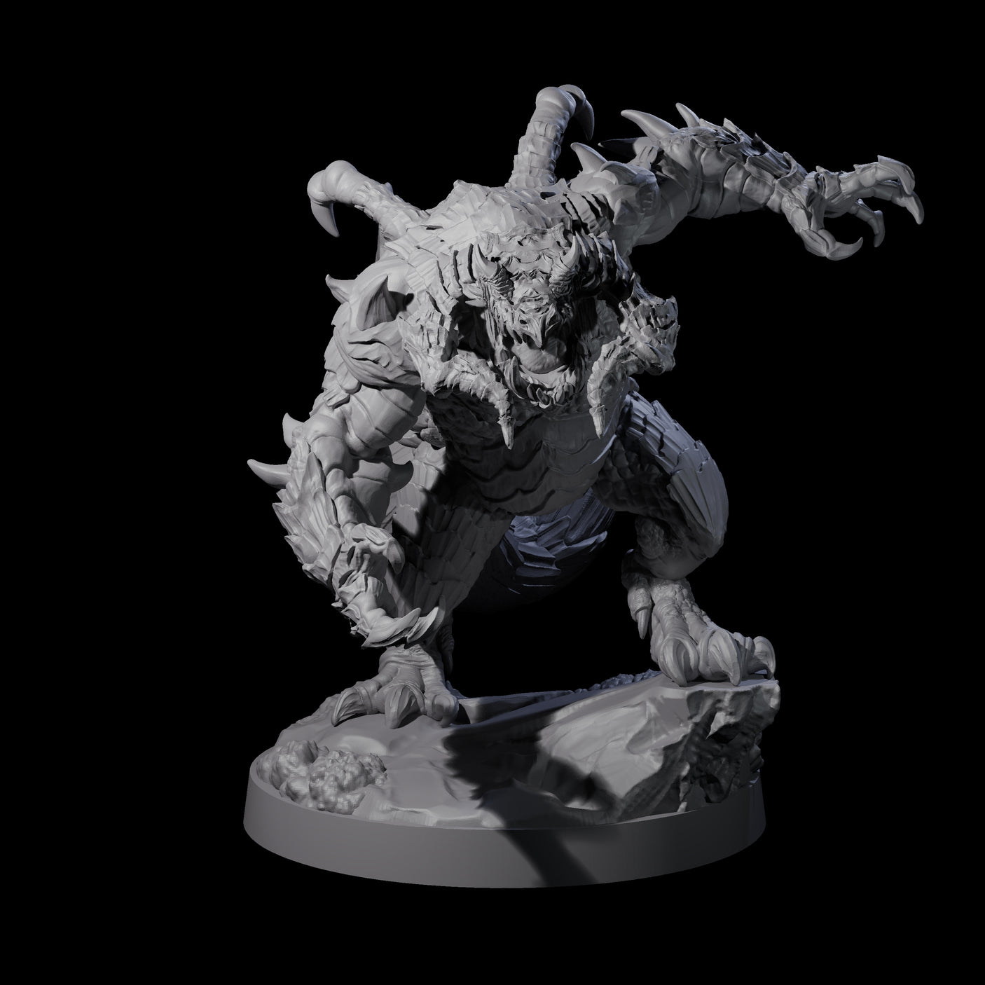 Three Massive Dragon Ogres Miniature for Dungeons and Dragons, Pathfinder or other TTRPGs