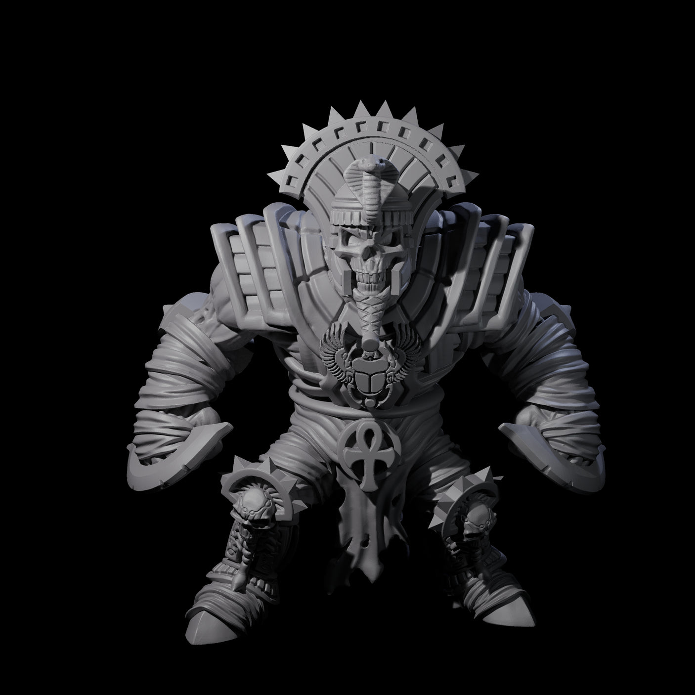 Three Mega Mummys Miniature for Dungeons and Dragons, Pathfinder or other TTRPGs