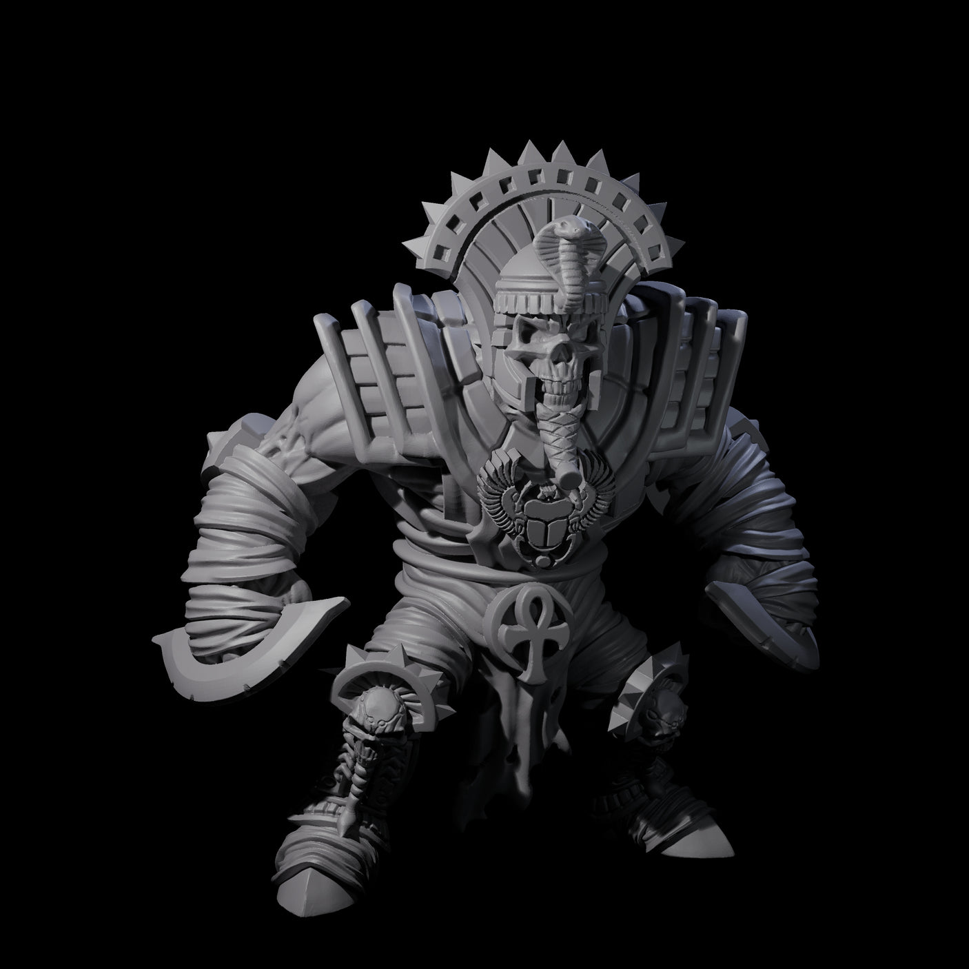 Three Mega Mummys Miniature for Dungeons and Dragons, Pathfinder or other TTRPGs