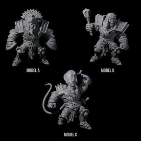 Three Mega Mummys Miniature for Dungeons and Dragons, Pathfinder or other TTRPGs
