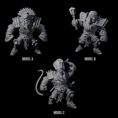 Three Mega Mummys Miniature for Dungeons and Dragons, Pathfinder or other TTRPGs