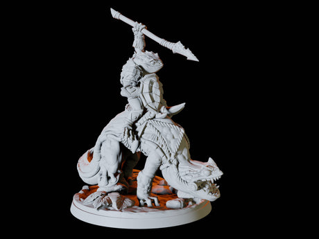 Three Mounted Bullywug Riders Miniature for Dungeons and Dragons, Pathfinder or other TTRPGs