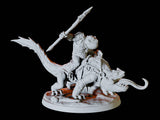 Three Mounted Bullywug Riders Miniature for Dungeons and Dragons, Pathfinder or other TTRPGs