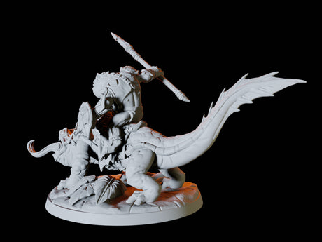Three Mounted Bullywug Riders Miniature for Dungeons and Dragons, Pathfinder or other TTRPGs