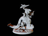 Three Mounted Bullywug Riders Miniature for Dungeons and Dragons, Pathfinder or other TTRPGs