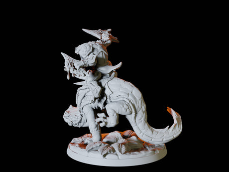 Three Mounted Bullywug Riders Miniature for Dungeons and Dragons, Pathfinder or other TTRPGs