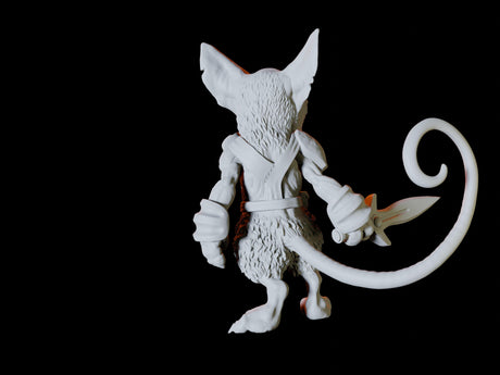 Three Mousling Commoners Miniature for Dungeons and Dragons, Pathfinder or other TTRPGs