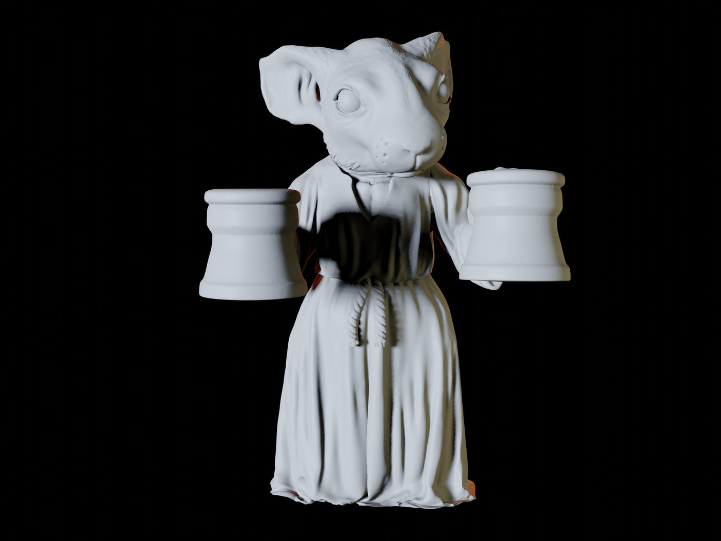 Three Mousling Commoners Miniature for Dungeons and Dragons, Pathfinder or other TTRPGs