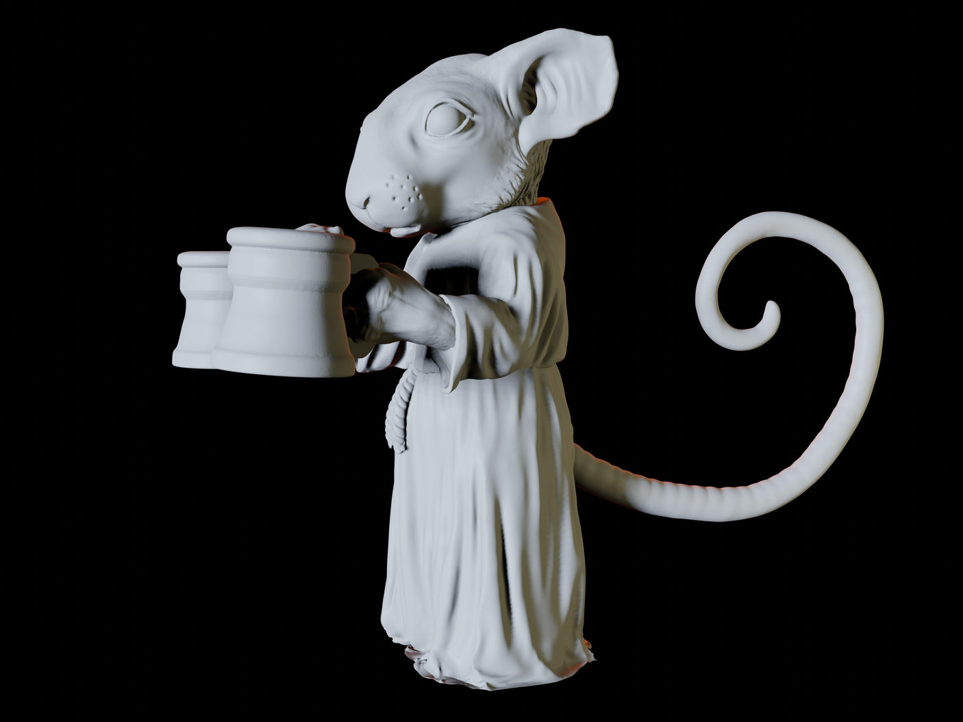 Three Mousling Commoners Miniature for Dungeons and Dragons, Pathfinder or other TTRPGs