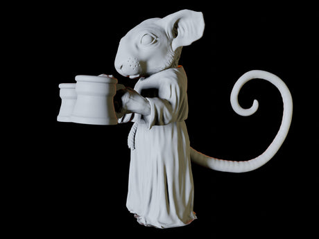 Three Mousling Commoners Miniature for Dungeons and Dragons, Pathfinder or other TTRPGs