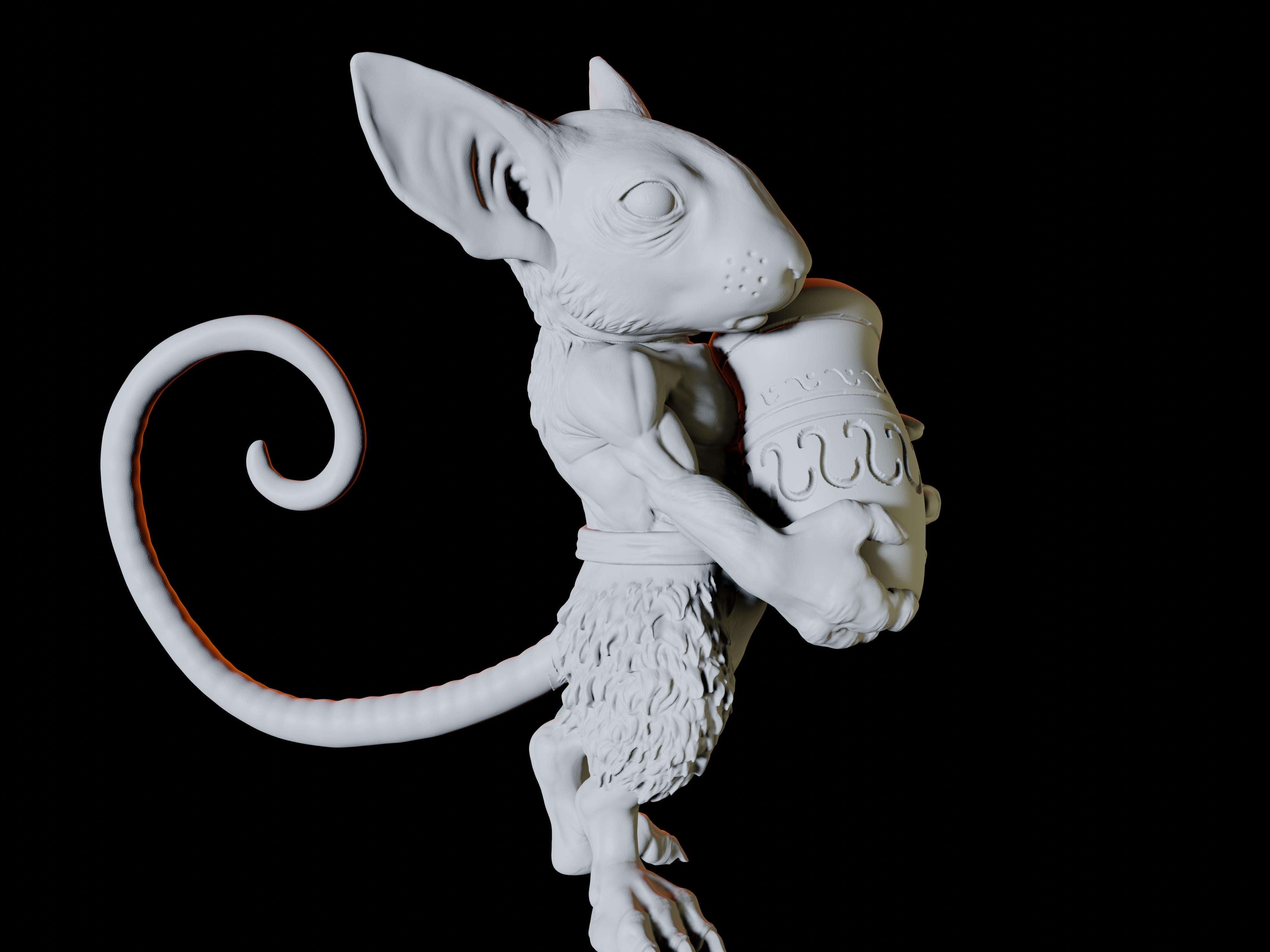 Three Mousling Commoners Miniatures for Dungeons and Dragons - Myth Forged