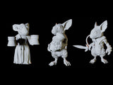 Three Mousling Commoners Miniature for Dungeons and Dragons, Pathfinder or other TTRPGs