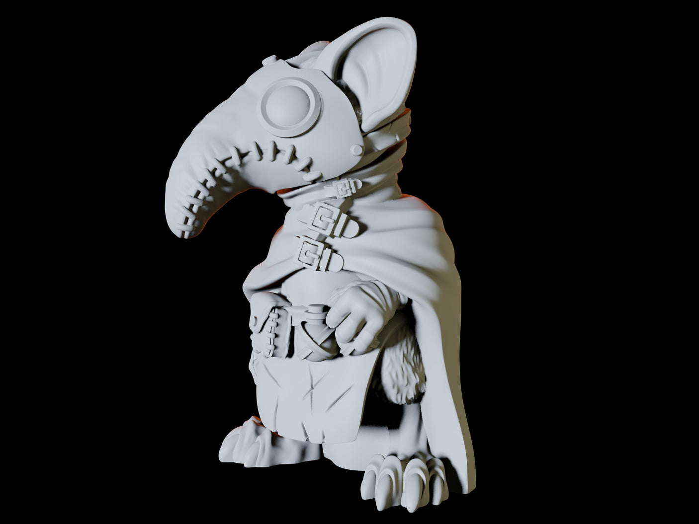 Three Mousling Plague Doctors Miniature for Dungeons and Dragons, Pathfinder or other TTRPGs