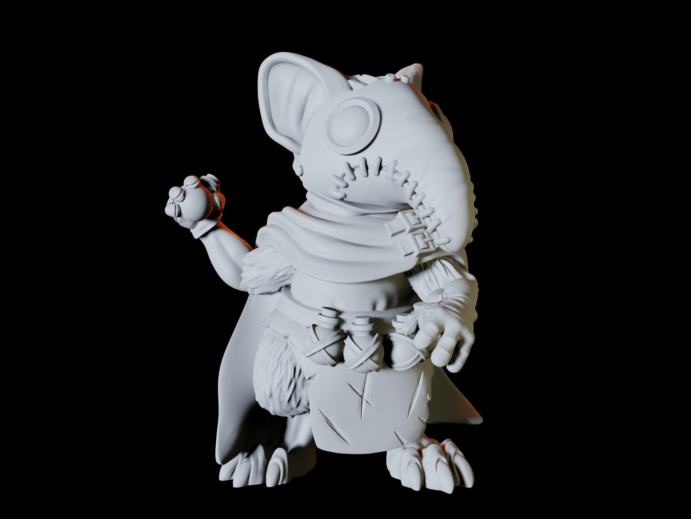 Three Mousling Plague Doctors Miniature for Dungeons and Dragons, Pathfinder or other TTRPGs