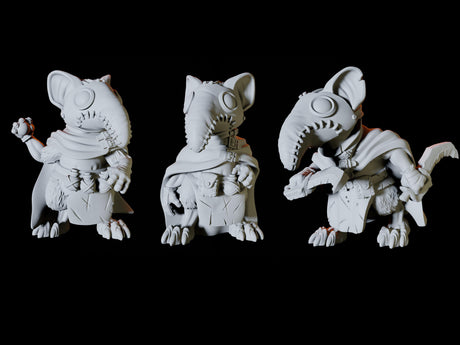 Three Mousling Plague Doctors Miniature for Dungeons and Dragons, Pathfinder or other TTRPGs