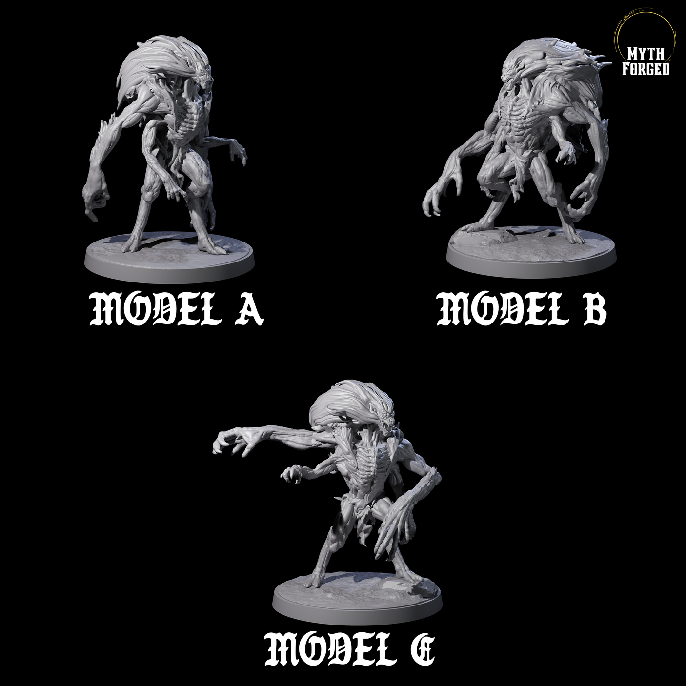Three Mutated Wyrmspawn Miniature for Dungeons and Dragons, Pathfinder or other TTRPGs