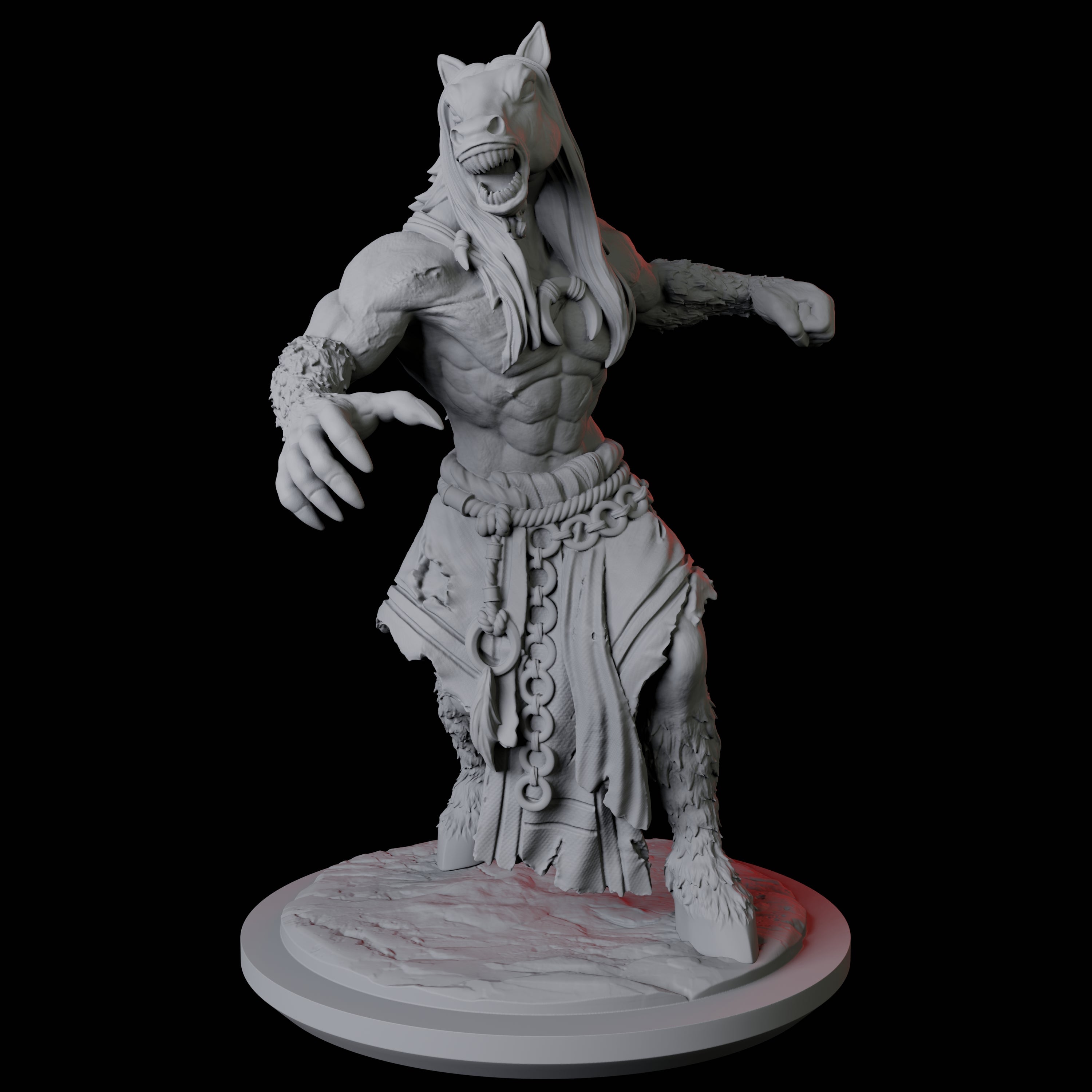 Three Neighing Reverse Centaurs Miniature for Dungeons and Dragons, Pathfinder or other TTRPGs