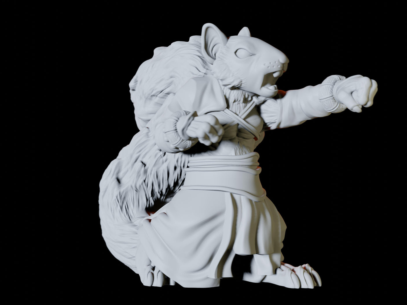 Three Nutchkin Squirrel Monks Miniature for Dungeons and Dragons, Pathfinder or other TTRPGs