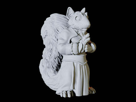 Three Nutchkin Squirrel Monks Miniature for Dungeons and Dragons, Pathfinder or other TTRPGs