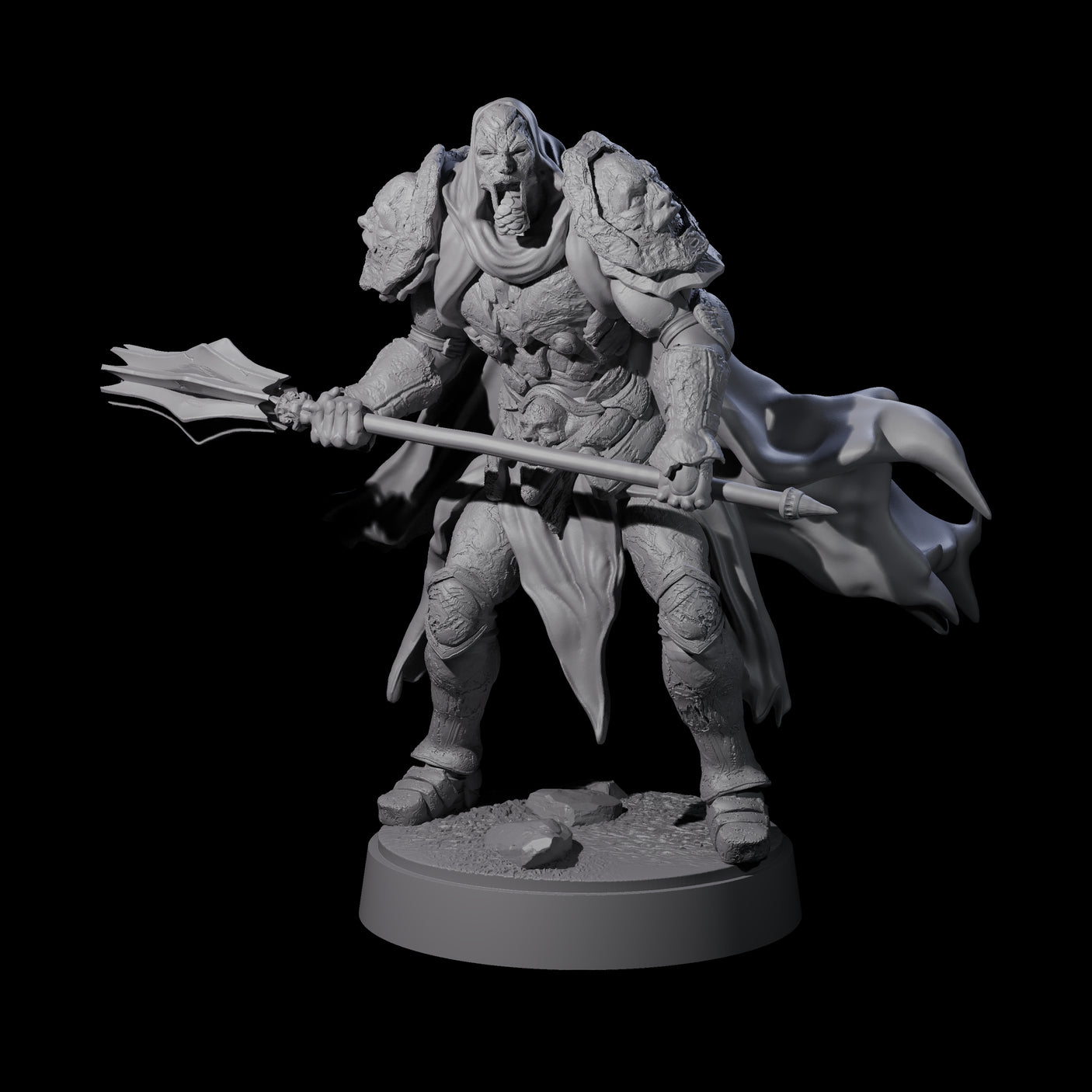 Three On Guard Death Knights Miniature for Dungeons and Dragons, Pathfinder or other TTRPGs