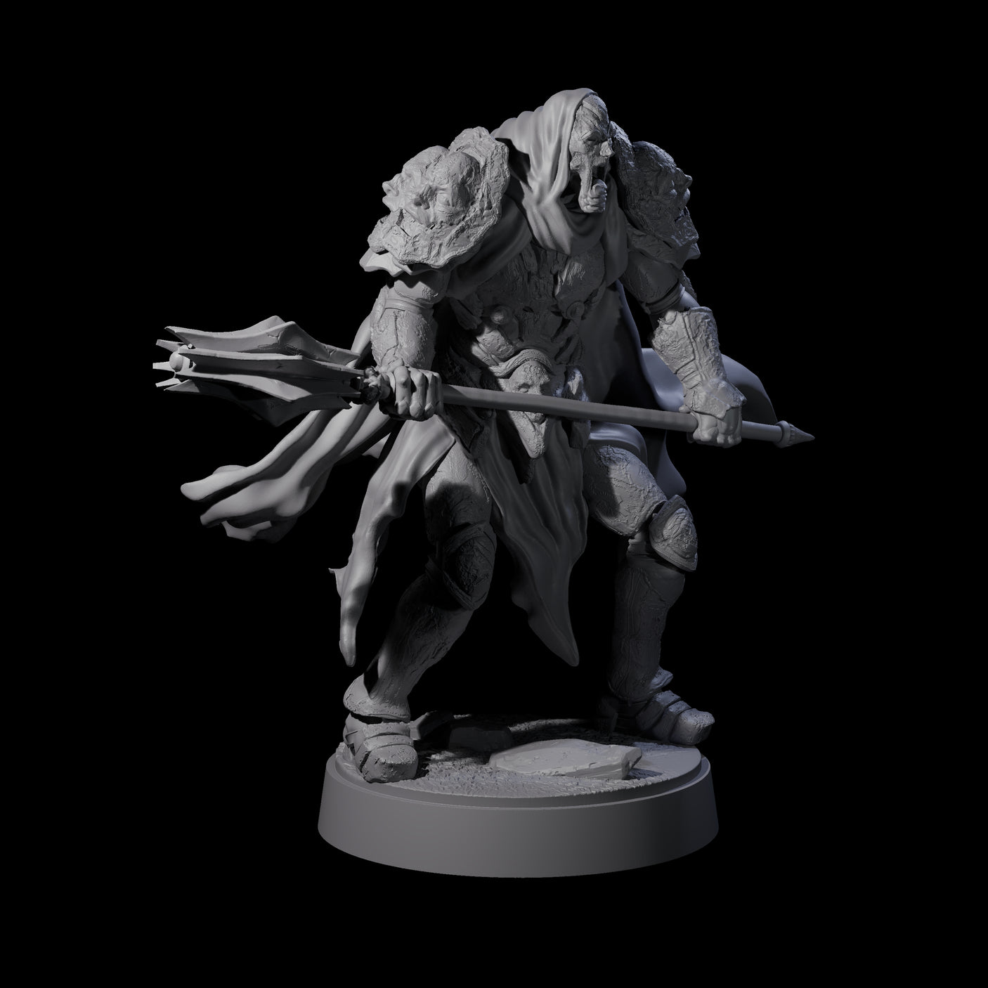 Three On Guard Death Knights Miniature for Dungeons and Dragons, Pathfinder or other TTRPGs