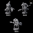 Three On Guard Death Knights Miniature for Dungeons and Dragons, Pathfinder or other TTRPGs