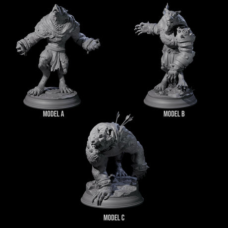 Three Out of Control Werewolves Miniature for Dungeons and Dragons, Pathfinder or other TTRPGs