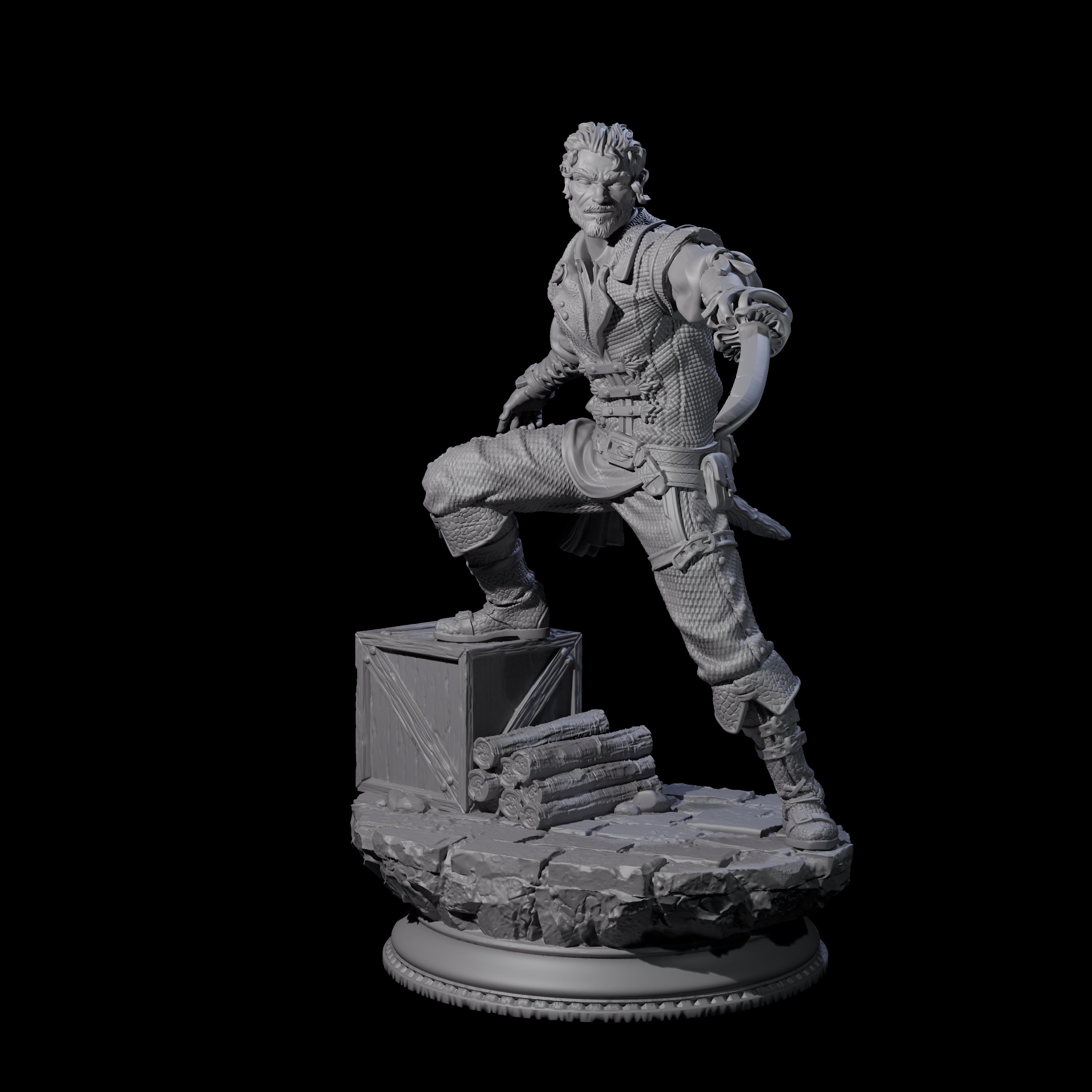 Three Pirate Enforcers Miniature for Dungeons and Dragons, Pathfinder or other TTRPGs