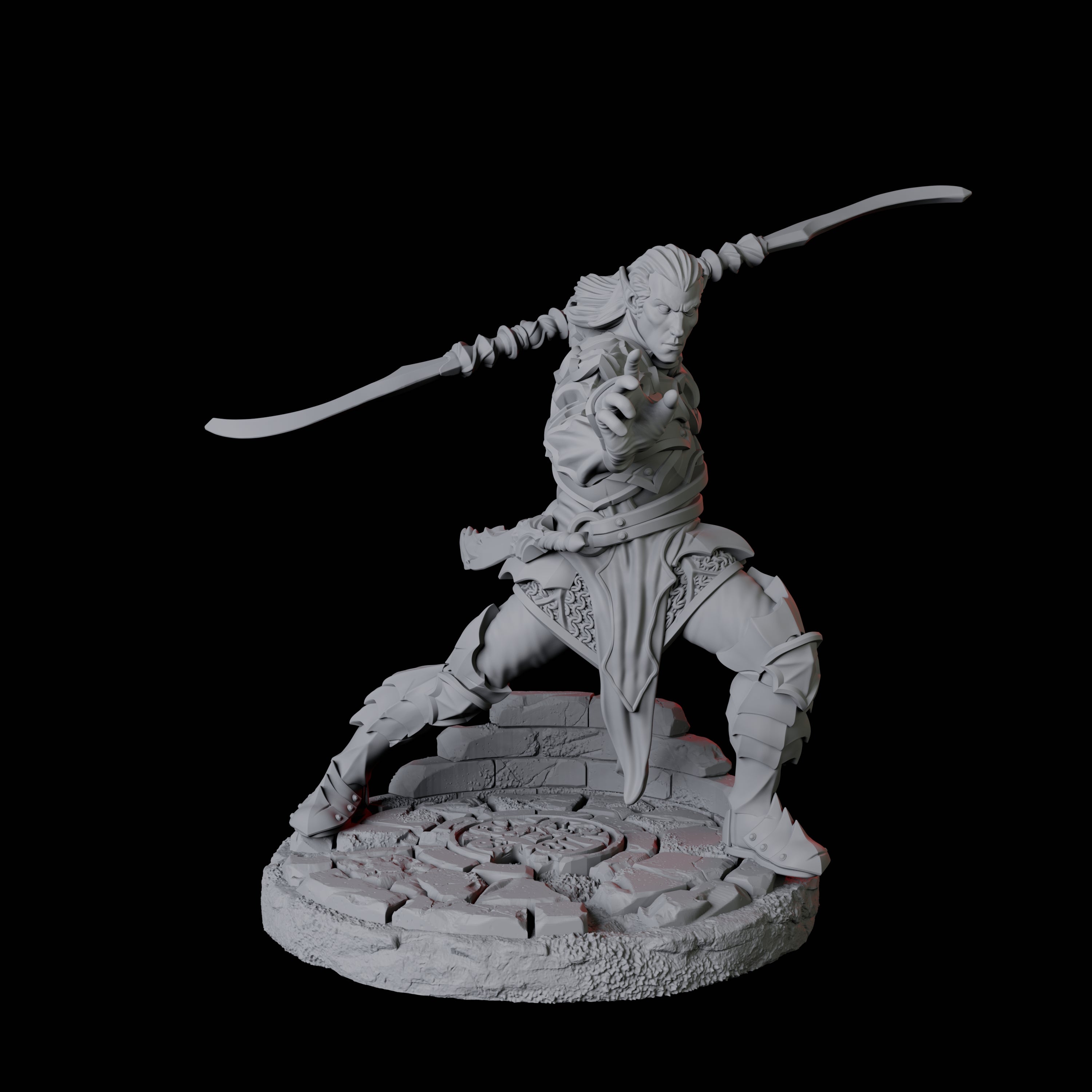 Three Poised Fighters Miniature for Dungeons and Dragons, Pathfinder or other TTRPGs