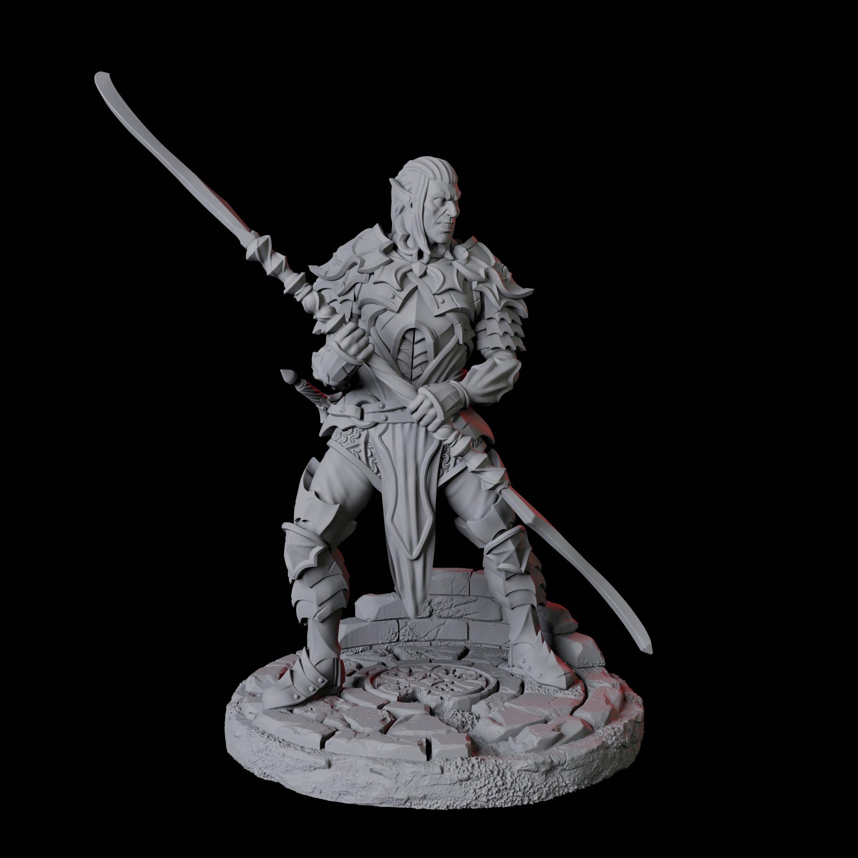 Three Poised Fighters Miniature for Dungeons and Dragons, Pathfinder or other TTRPGs