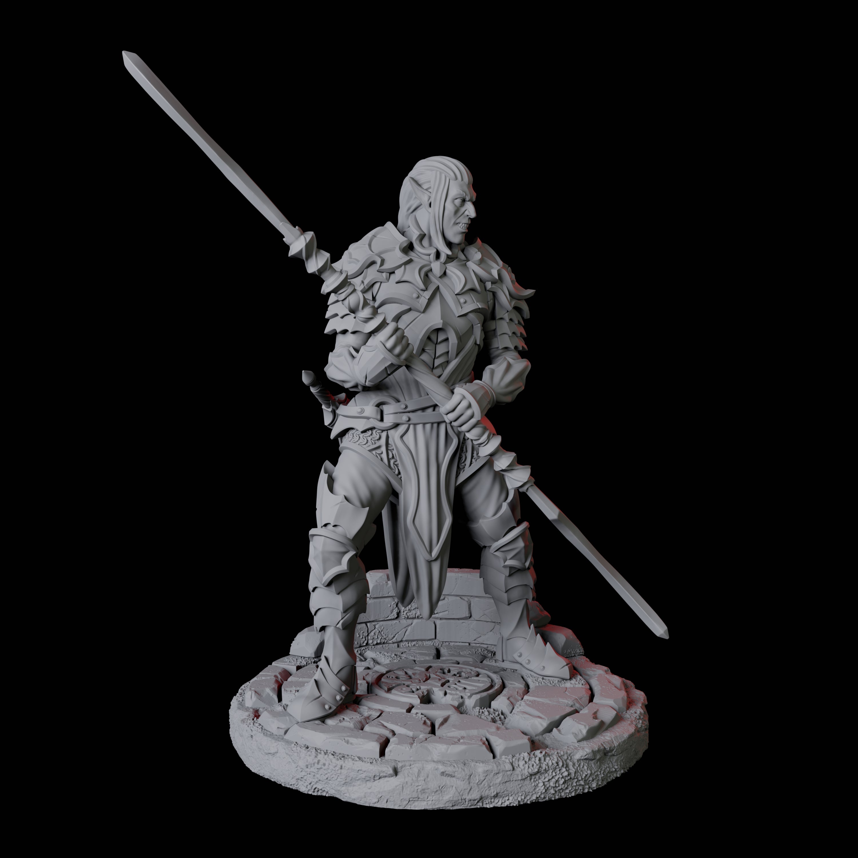 Three Poised Fighters Miniature for Dungeons and Dragons, Pathfinder or other TTRPGs