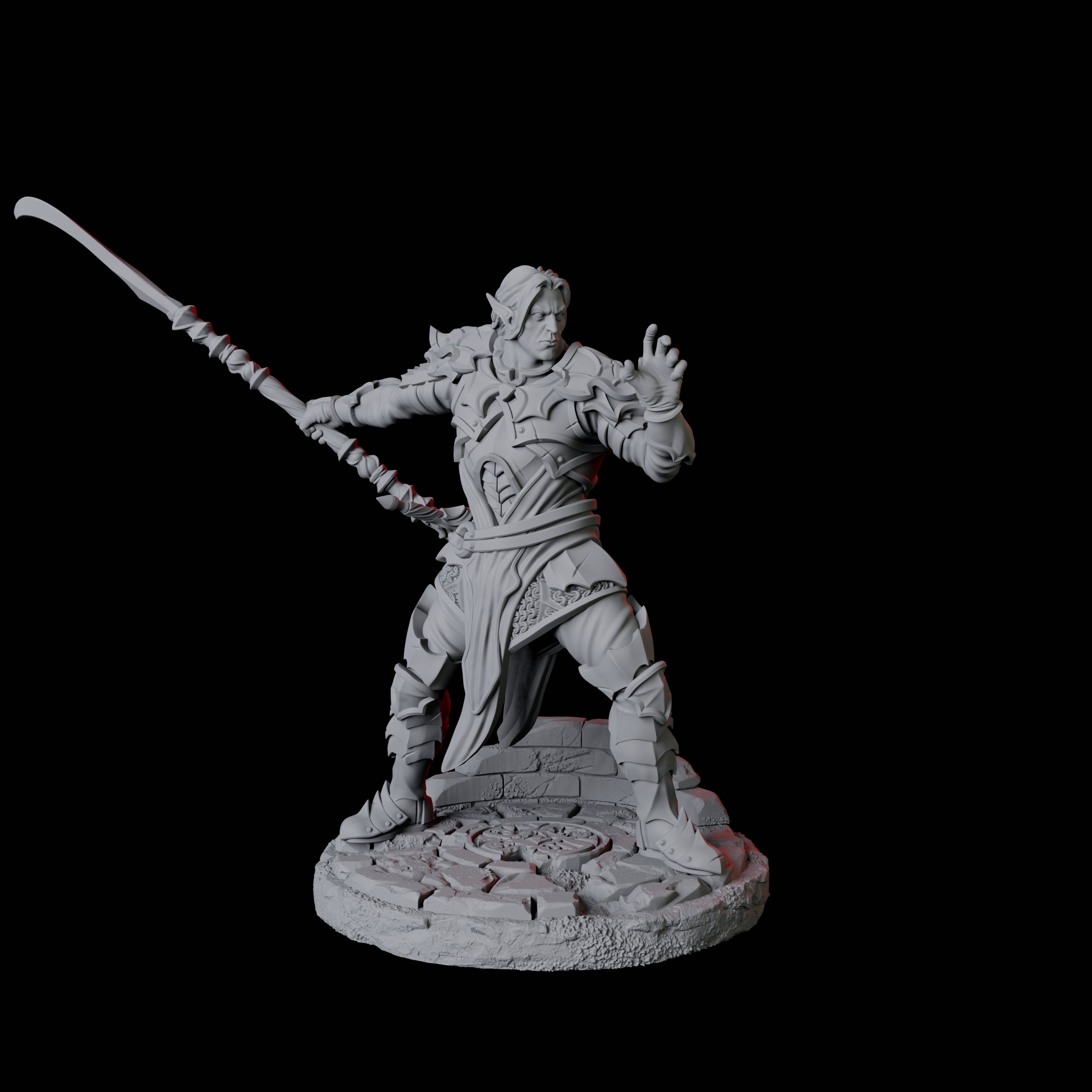 Three Poised Fighters Miniature for Dungeons and Dragons, Pathfinder or other TTRPGs