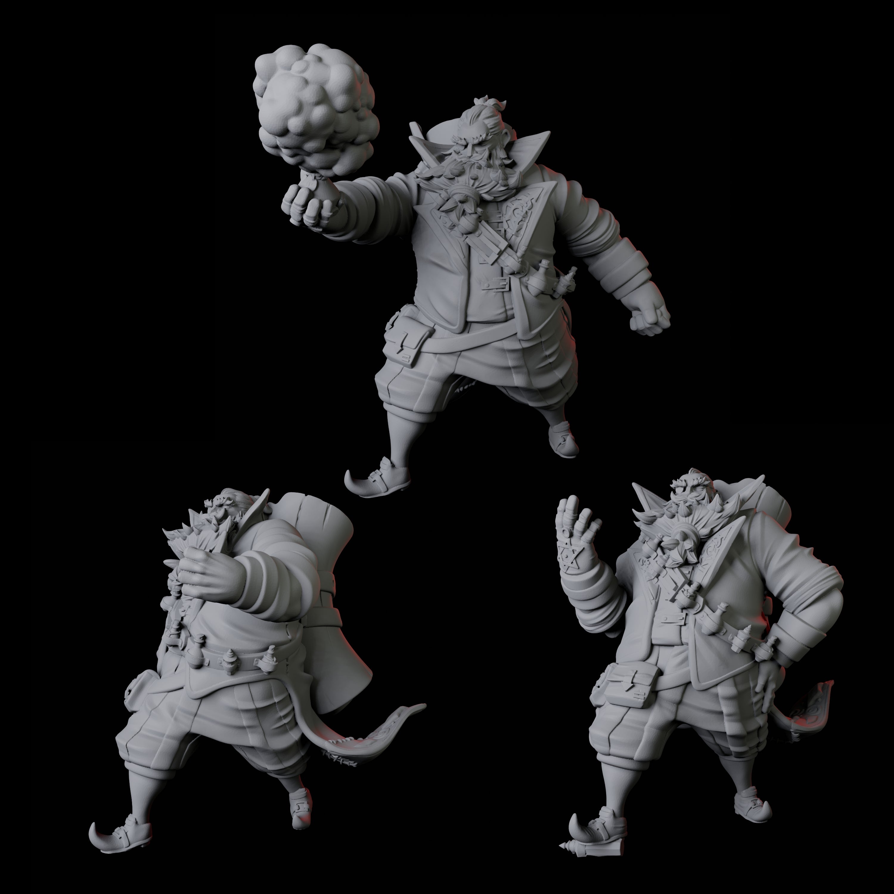 Three Portly Alchemists Miniature for Dungeons and Dragons, Pathfinder or other TTRPGs