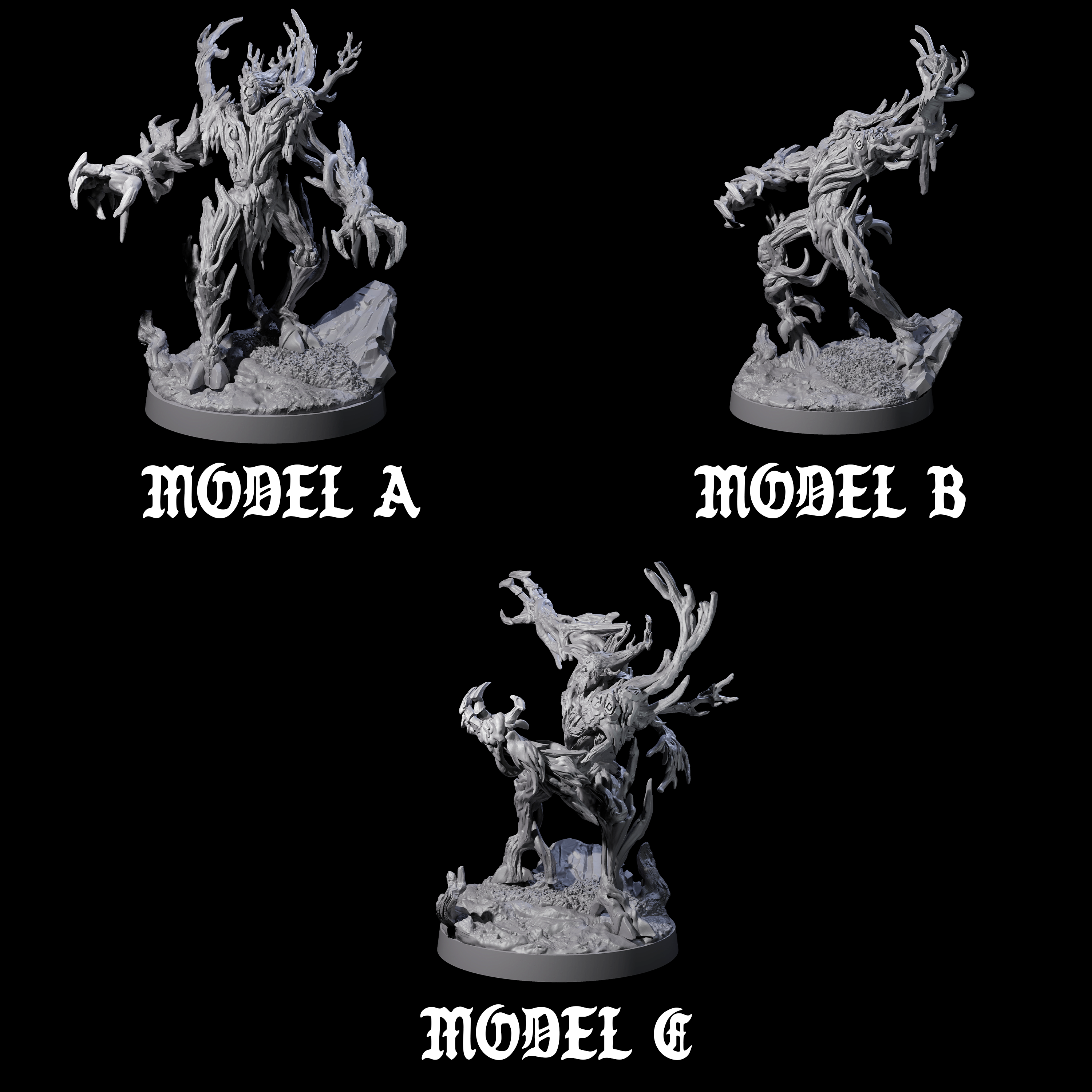 Three Proud Treant Protectors Miniature for Dungeons and Dragons, Pathfinder or other TTRPGs