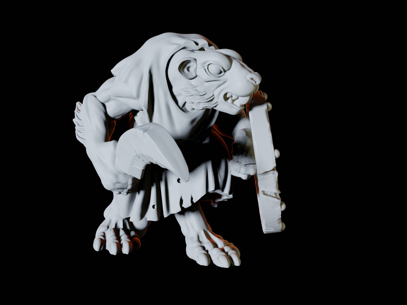 Three Ratfolk Warriors Miniature for Dungeons and Dragons, Pathfinder or other TTRPGs