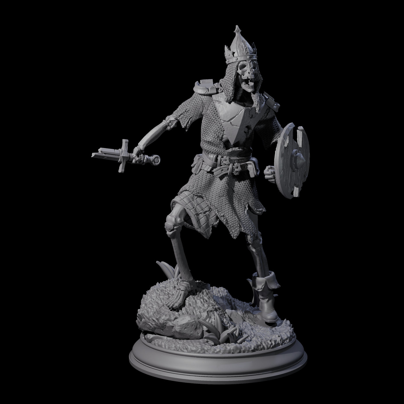 Three Relentless Skeleton Warriors Miniature for Dungeons and Dragons, Pathfinder or other TTRPGs